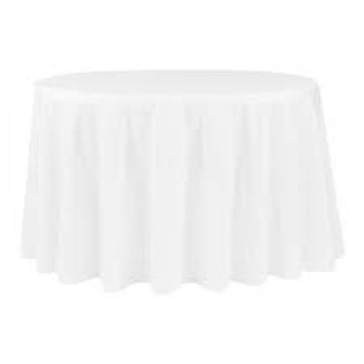 White Round Tablecloth